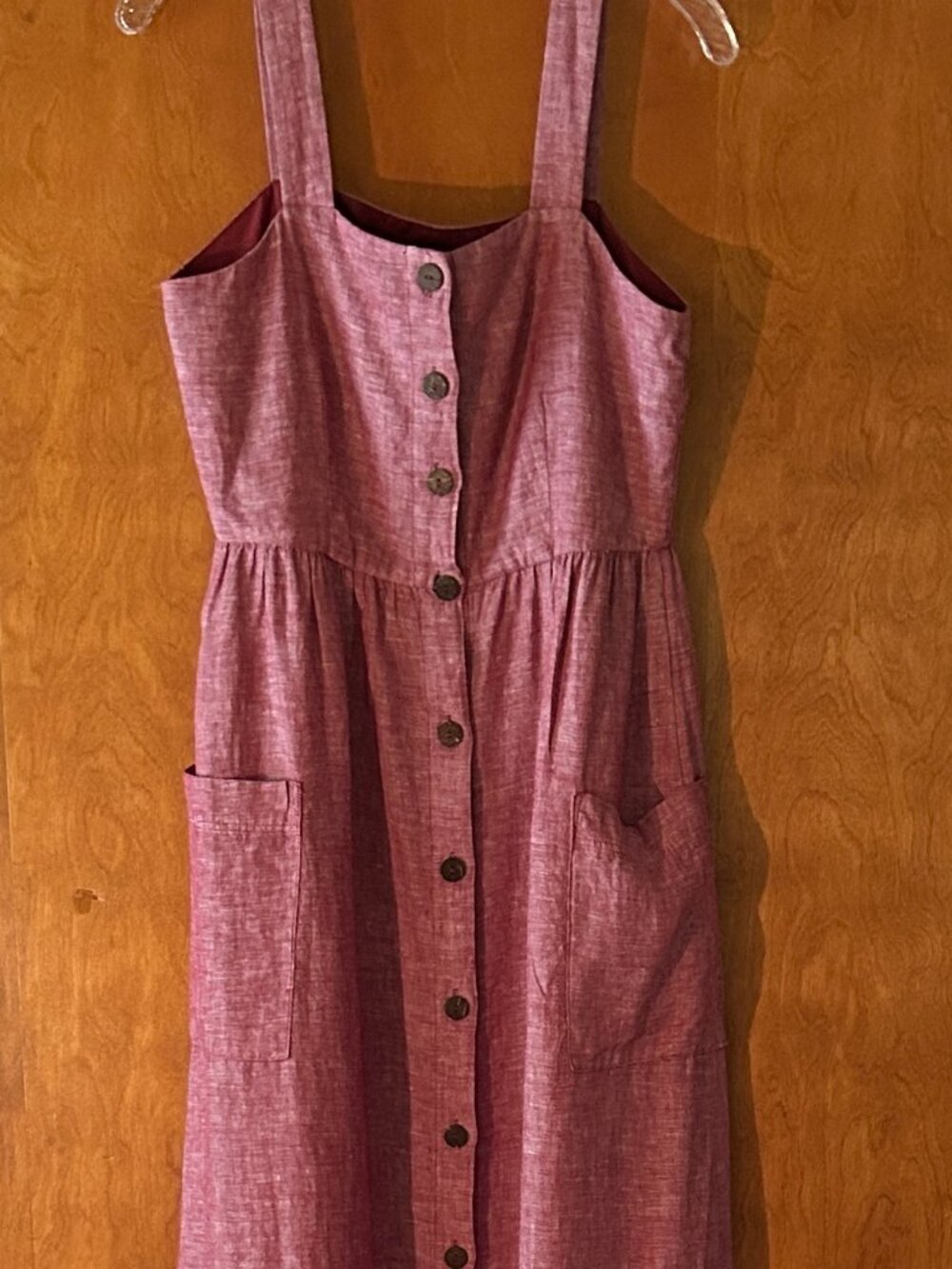 Rachel Zoe Size 4 Cross Dyed Red Linen Sundress
